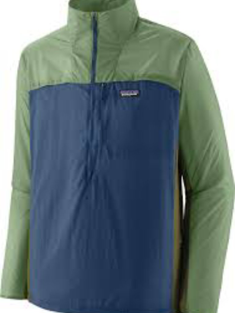 Patagonia Men's Houdini Stash 1/2 Zip Clement Blue Pullover Jacket Sz S Nwt